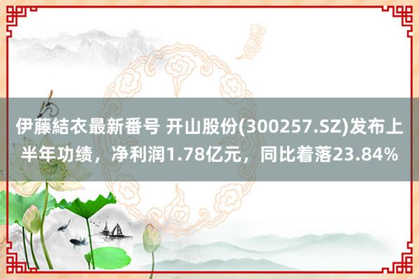 伊藤結衣最新番号 开山股份(300257.SZ)发布上半年功绩，净利润1.78亿元，同比着落23.84%