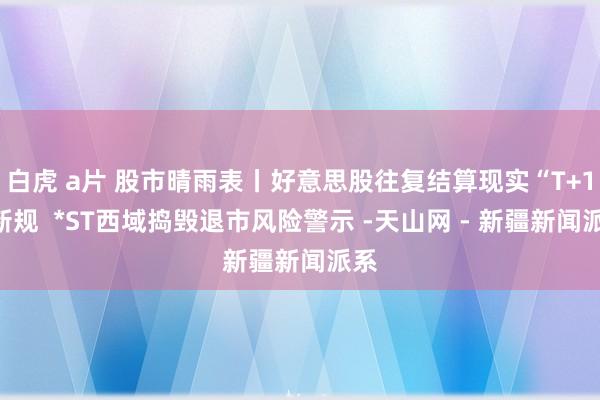 白虎 a片 股市晴雨表丨好意思股往复结算现实“T+1”新规  *ST西域捣毁退市风险警示 -天山网 - 新疆新闻派系