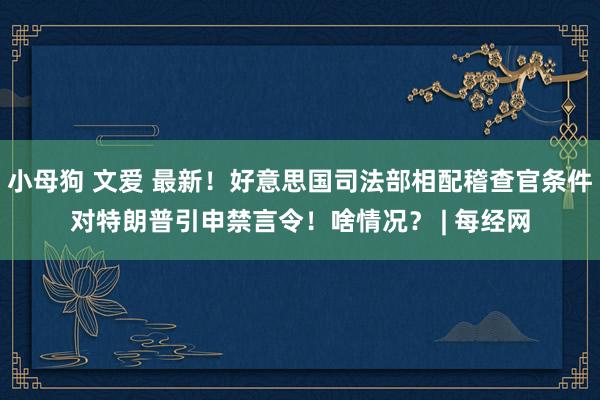 小母狗 文爱 最新！好意思国司法部相配稽查官条件对特朗普引申禁言令！啥情况？ | 每经网