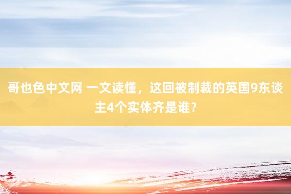 哥也色中文网 一文读懂，这回被制裁的英国9东谈主4个实体齐是谁？