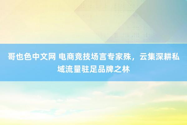 哥也色中文网 电商竞技场言专家殊，云集深耕私域流量驻足品牌之林