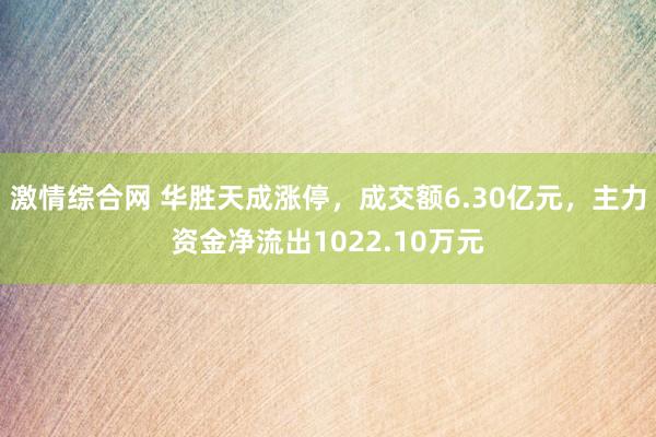 激情综合网 华胜天成涨停，成交额6.30亿元，主力资金净流出1022.10万元